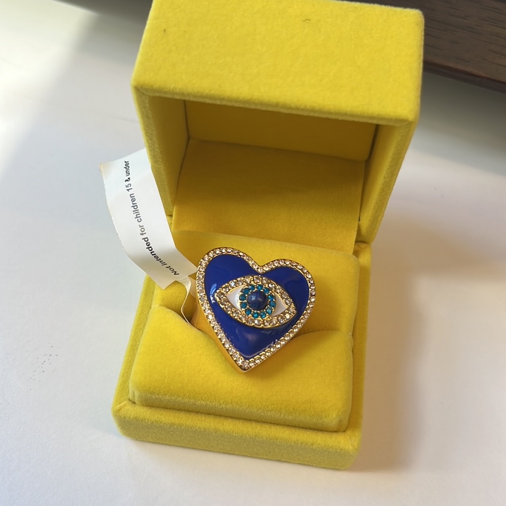 GORGEOUS Kurt Geiger London Evil Eye Heart Cocktail Ring